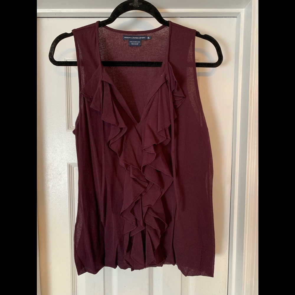 Gently worn Ralph Lauren ruffled blouse. XL